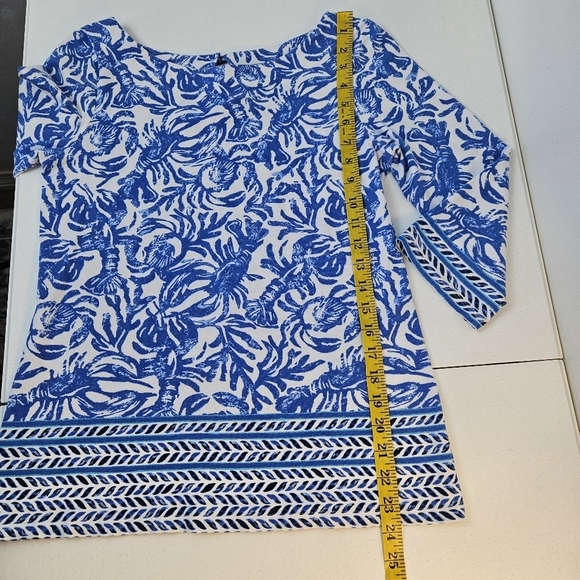 Lilly Pulitzer On A Roll Pullover Waverly Lobster Top 3/4 Sleeves S - Picture 8 of 8
